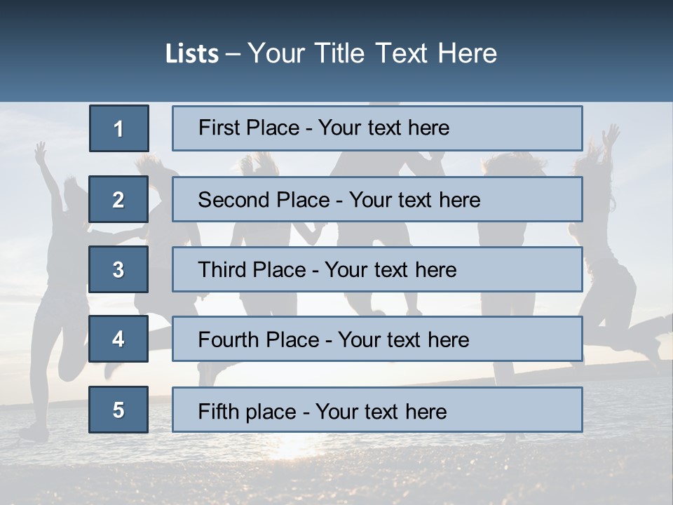 A Group Of People Jumping Into The Air PowerPoint Template