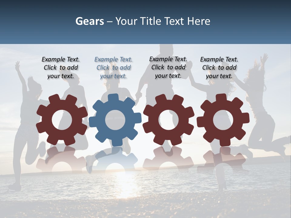 A Group Of People Jumping Into The Air PowerPoint Template