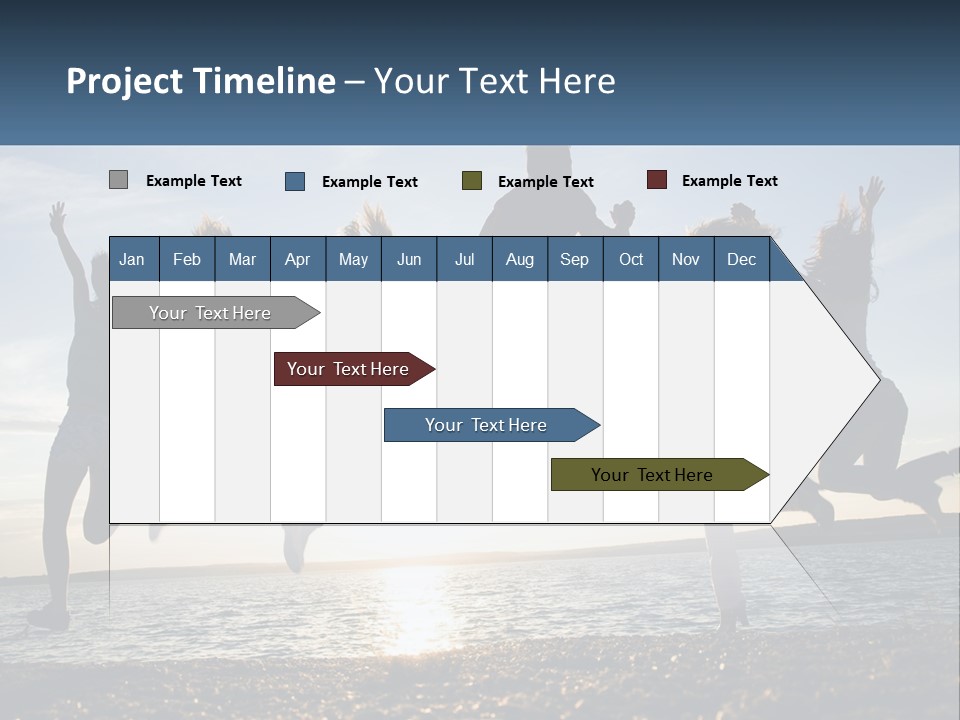 A Group Of People Jumping Into The Air PowerPoint Template