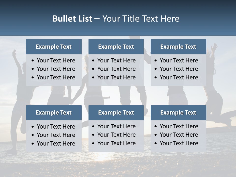 A Group Of People Jumping Into The Air PowerPoint Template