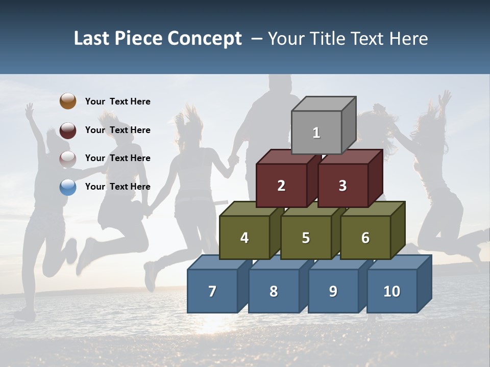 A Group Of People Jumping Into The Air PowerPoint Template