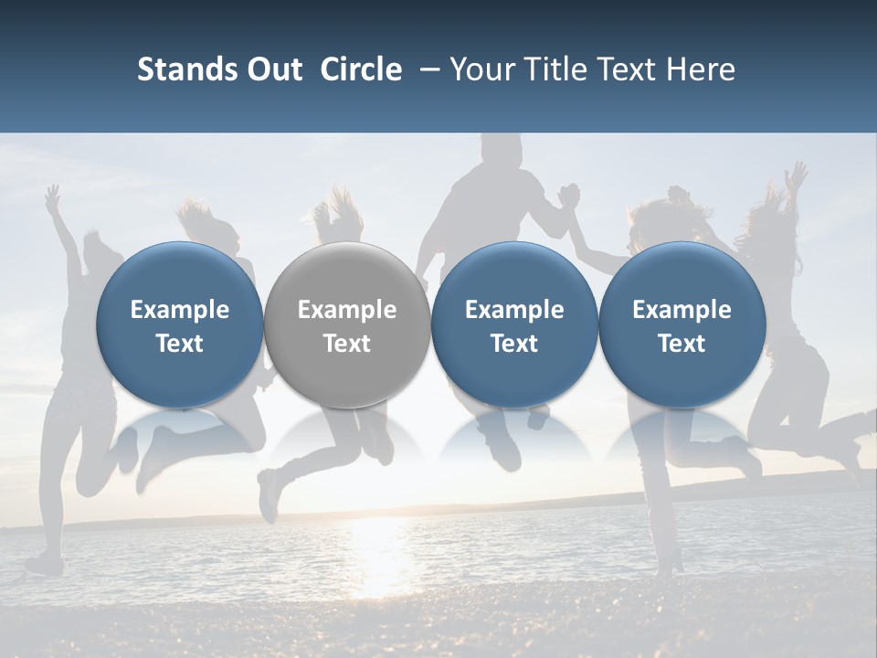 A Group Of People Jumping Into The Air PowerPoint Template