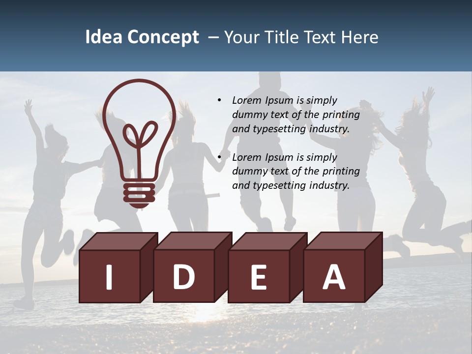 A Group Of People Jumping Into The Air PowerPoint Template