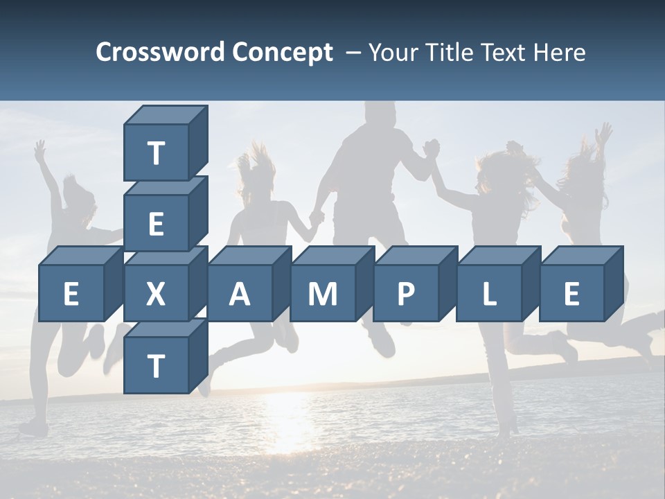 A Group Of People Jumping Into The Air PowerPoint Template