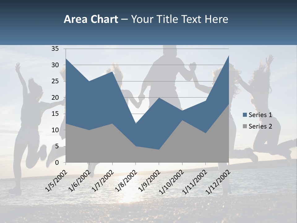 A Group Of People Jumping Into The Air PowerPoint Template