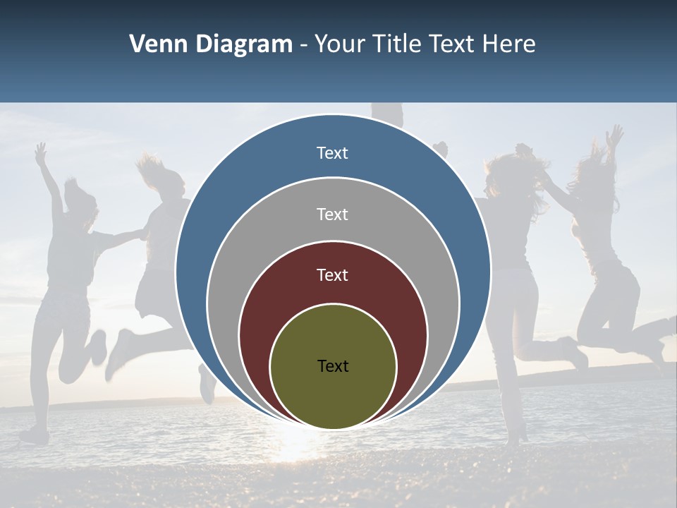 A Group Of People Jumping Into The Air PowerPoint Template