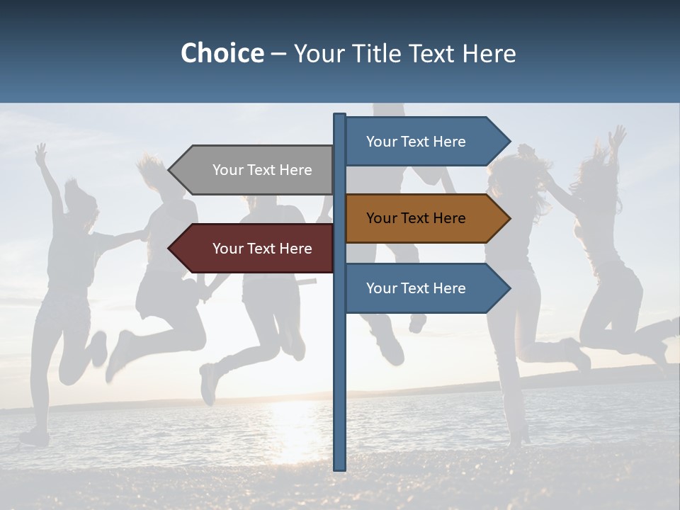 A Group Of People Jumping Into The Air PowerPoint Template