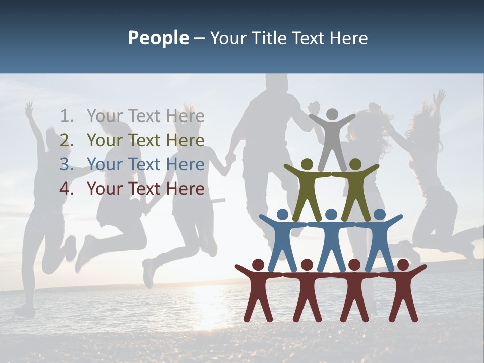 A Group Of People Jumping Into The Air PowerPoint Template