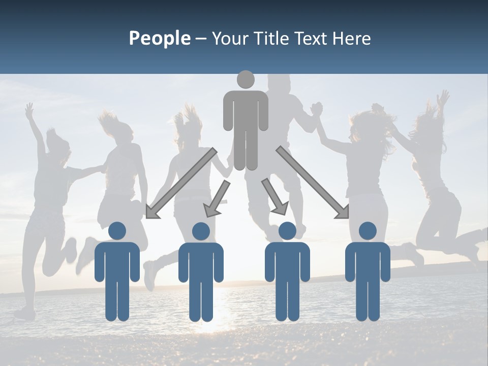 A Group Of People Jumping Into The Air PowerPoint Template
