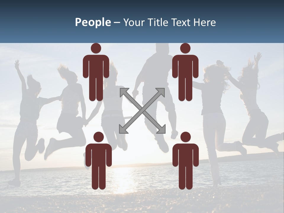 A Group Of People Jumping Into The Air PowerPoint Template