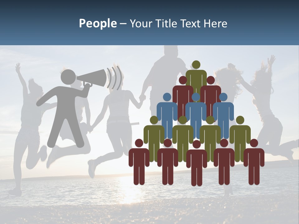 A Group Of People Jumping Into The Air PowerPoint Template