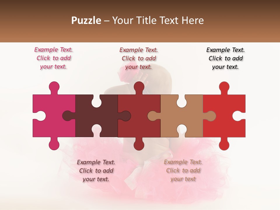 A Baby In A Pink Tutu Is Sitting On A White Surface PowerPoint Template