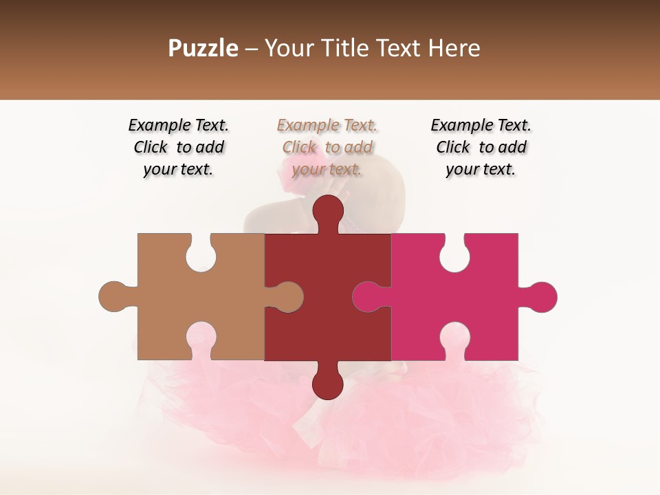 A Baby In A Pink Tutu Is Sitting On A White Surface PowerPoint Template