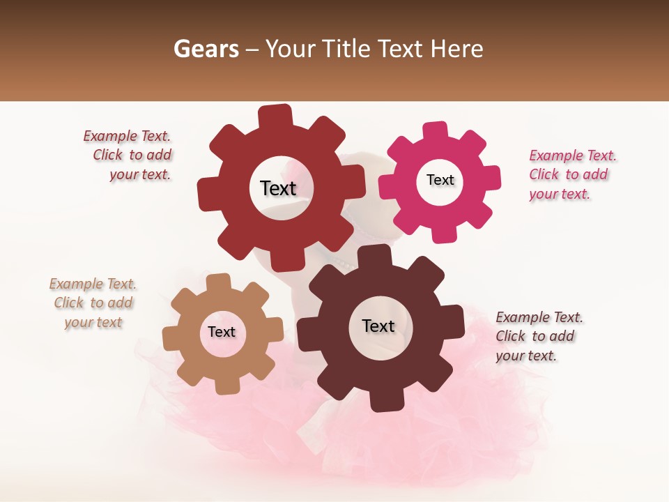A Baby In A Pink Tutu Is Sitting On A White Surface PowerPoint Template