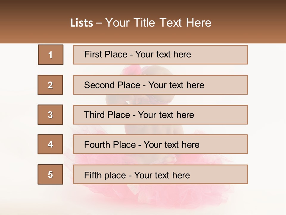 A Baby In A Pink Tutu Is Sitting On A White Surface PowerPoint Template