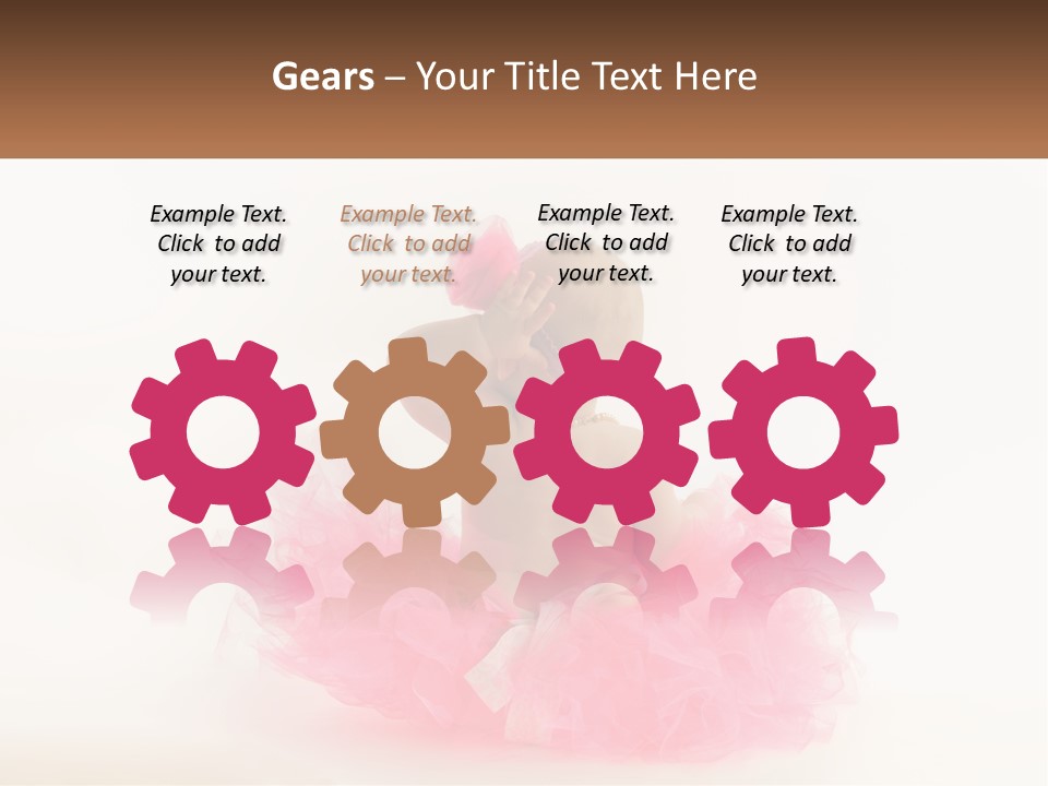 A Baby In A Pink Tutu Is Sitting On A White Surface PowerPoint Template