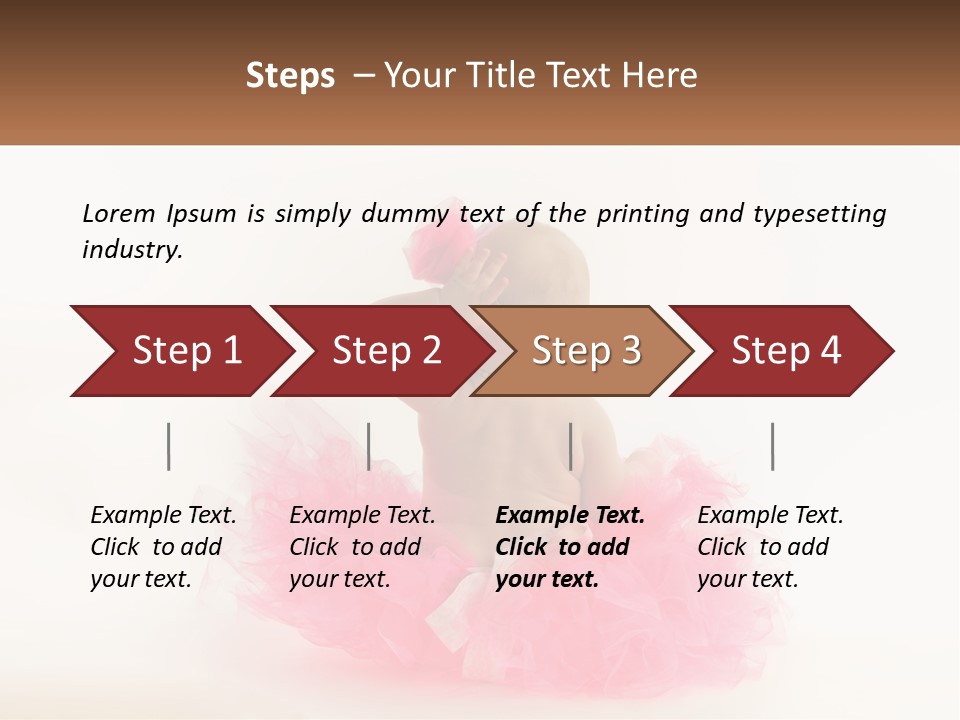 A Baby In A Pink Tutu Is Sitting On A White Surface PowerPoint Template