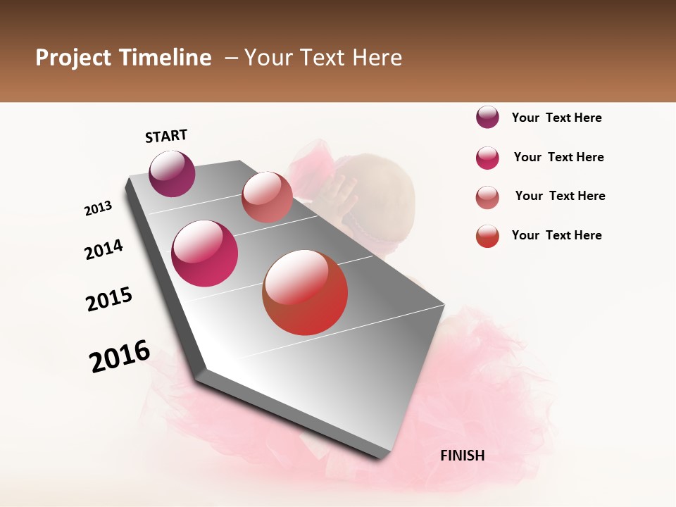 A Baby In A Pink Tutu Is Sitting On A White Surface PowerPoint Template