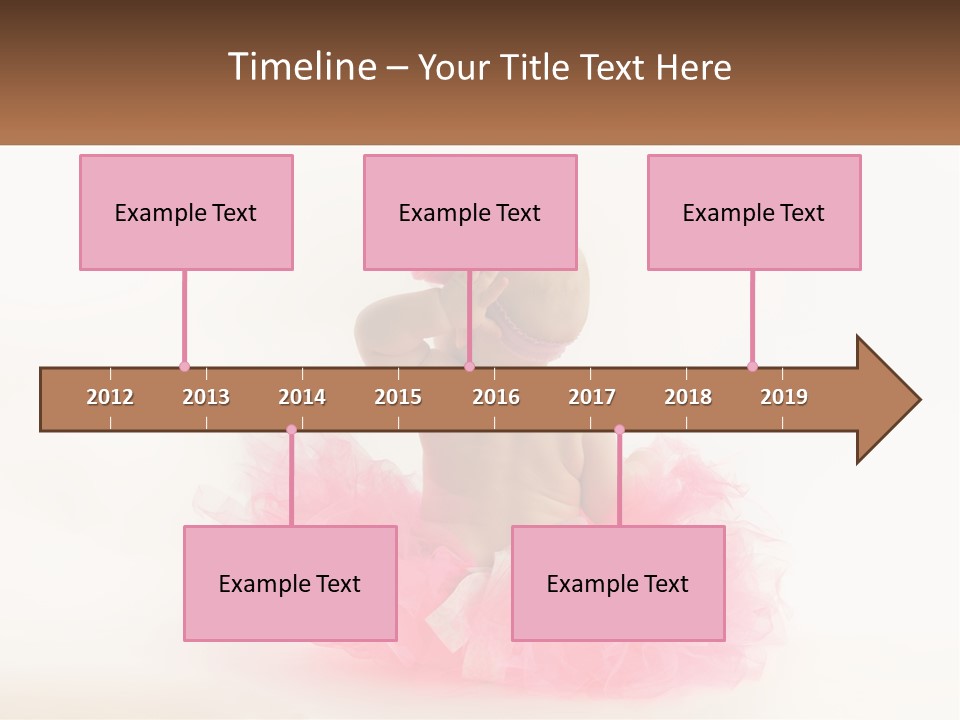 A Baby In A Pink Tutu Is Sitting On A White Surface PowerPoint Template