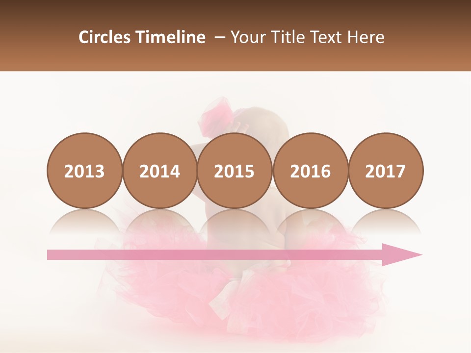 A Baby In A Pink Tutu Is Sitting On A White Surface PowerPoint Template