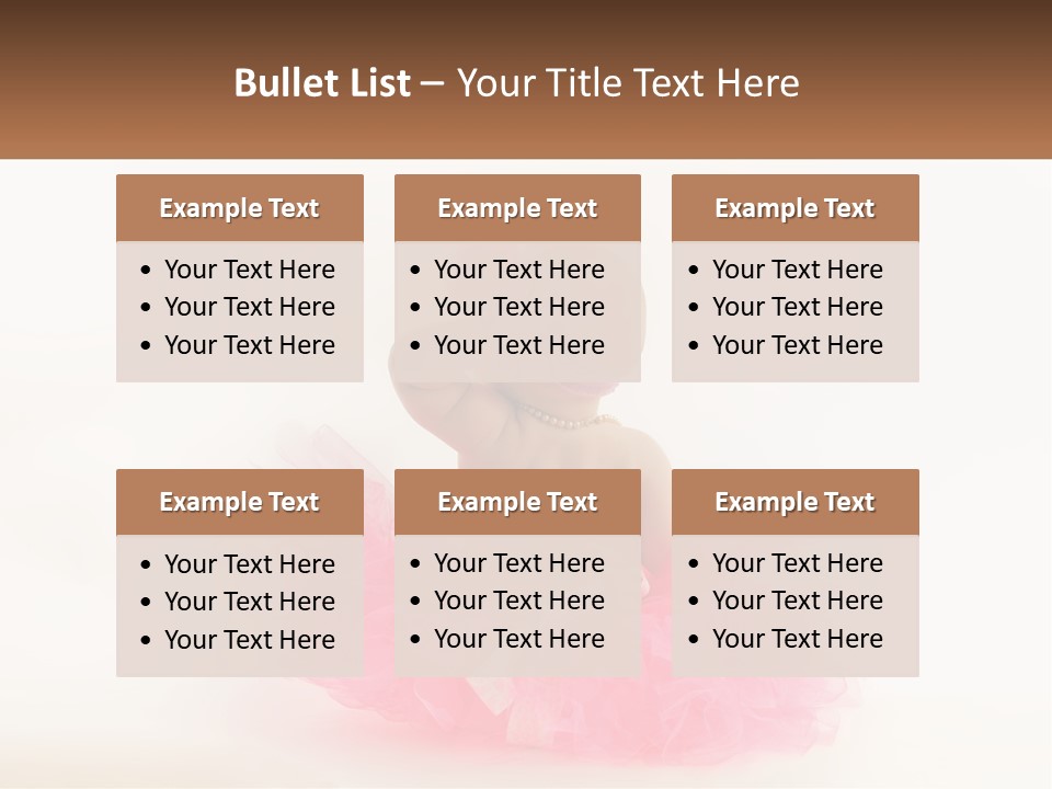 A Baby In A Pink Tutu Is Sitting On A White Surface PowerPoint Template