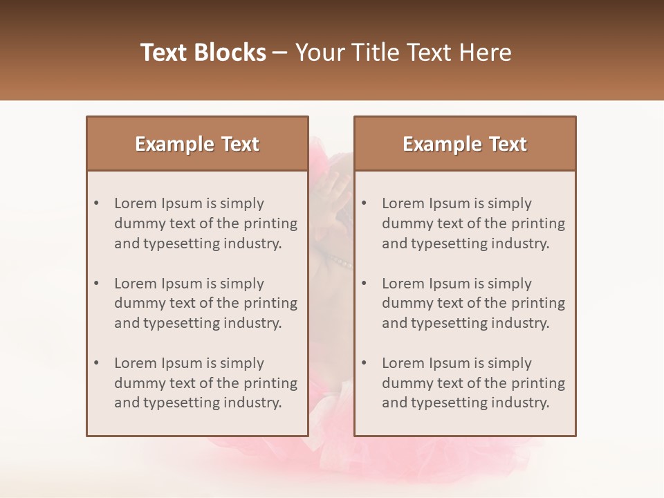 A Baby In A Pink Tutu Is Sitting On A White Surface PowerPoint Template