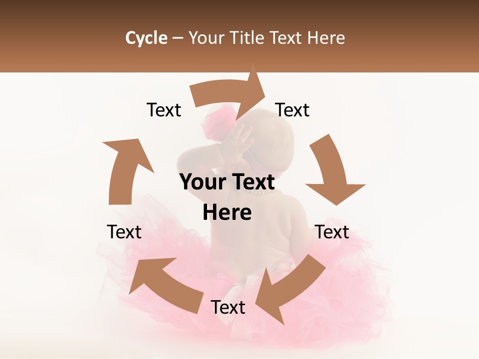 A Baby In A Pink Tutu Is Sitting On A White Surface PowerPoint Template