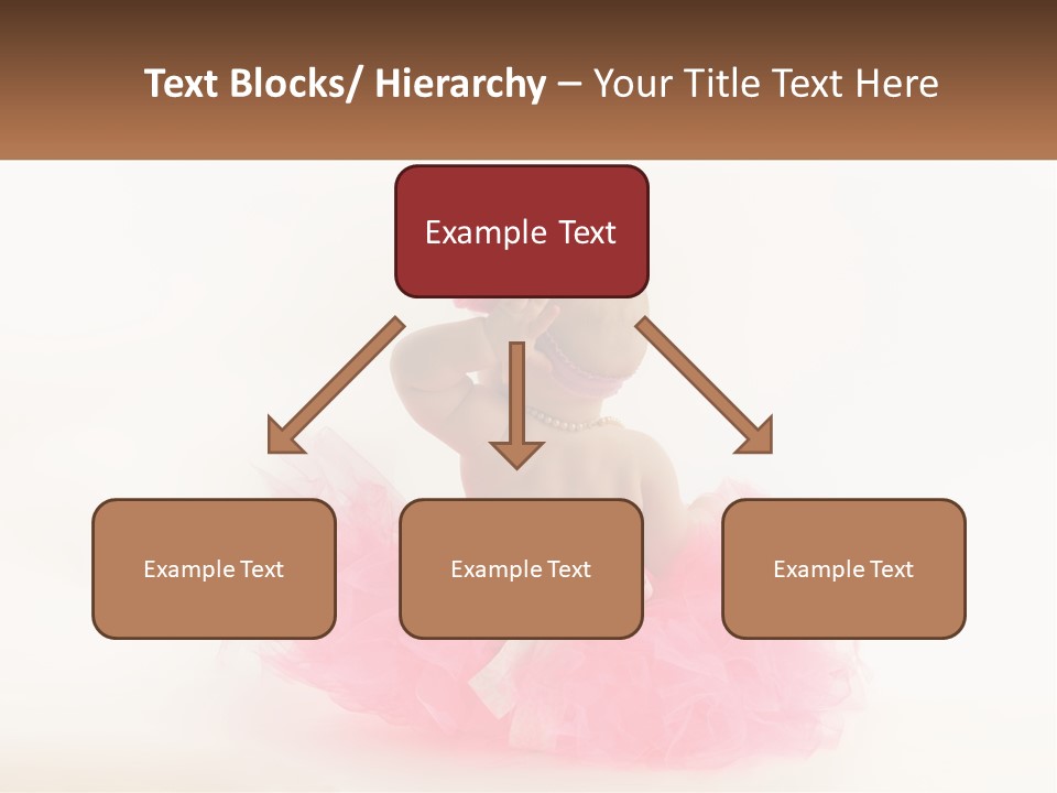 A Baby In A Pink Tutu Is Sitting On A White Surface PowerPoint Template