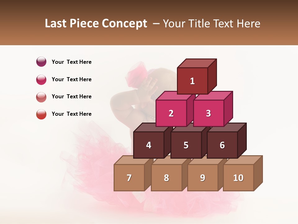 A Baby In A Pink Tutu Is Sitting On A White Surface PowerPoint Template