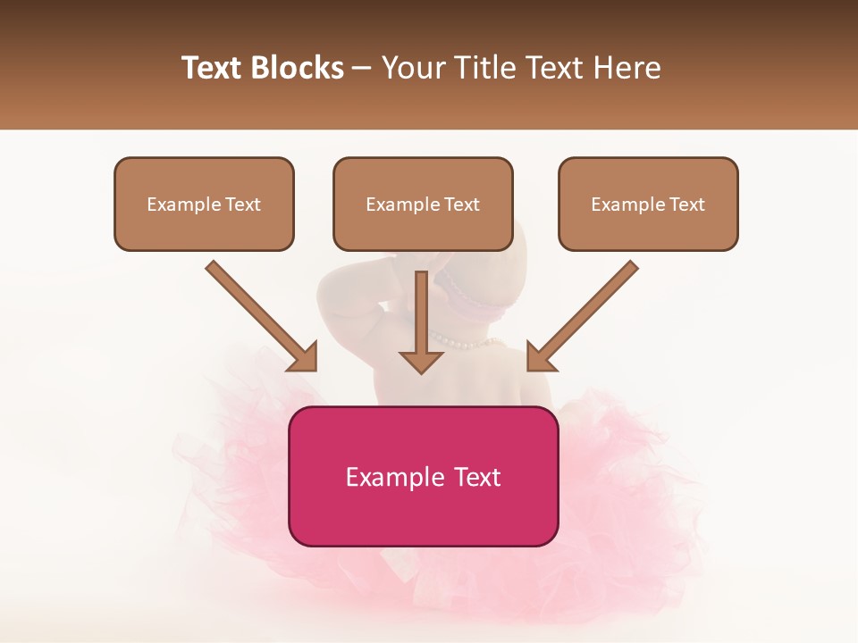 A Baby In A Pink Tutu Is Sitting On A White Surface PowerPoint Template