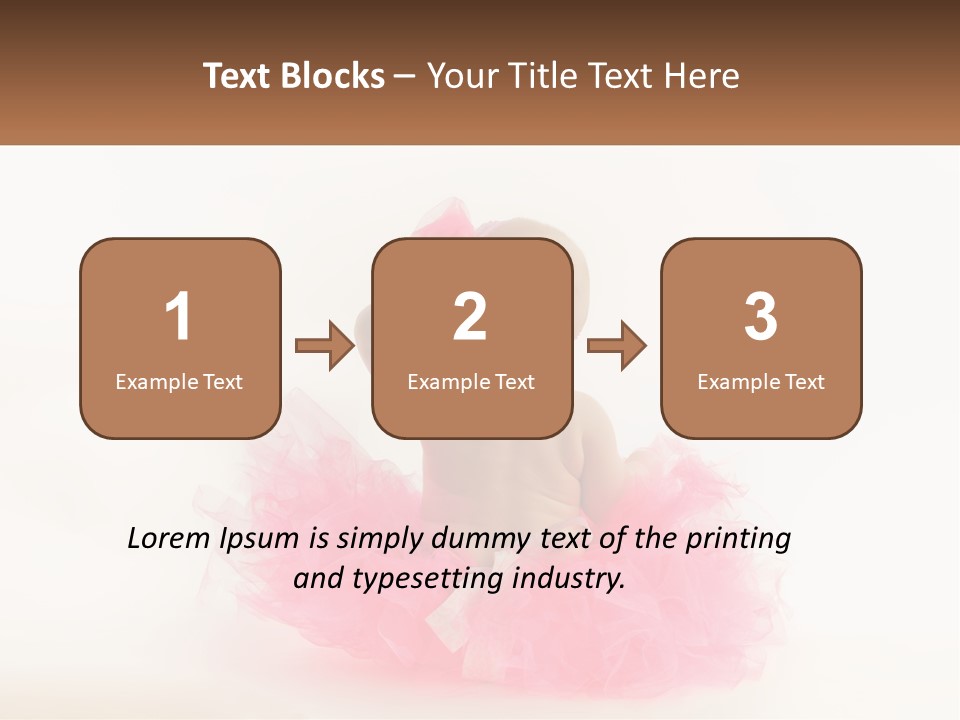 A Baby In A Pink Tutu Is Sitting On A White Surface PowerPoint Template