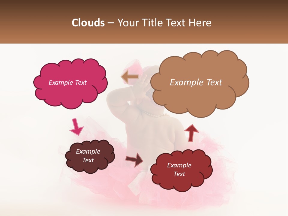 A Baby In A Pink Tutu Is Sitting On A White Surface PowerPoint Template