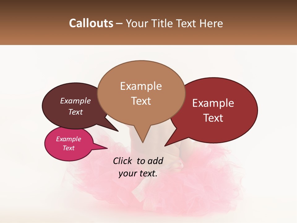 A Baby In A Pink Tutu Is Sitting On A White Surface PowerPoint Template