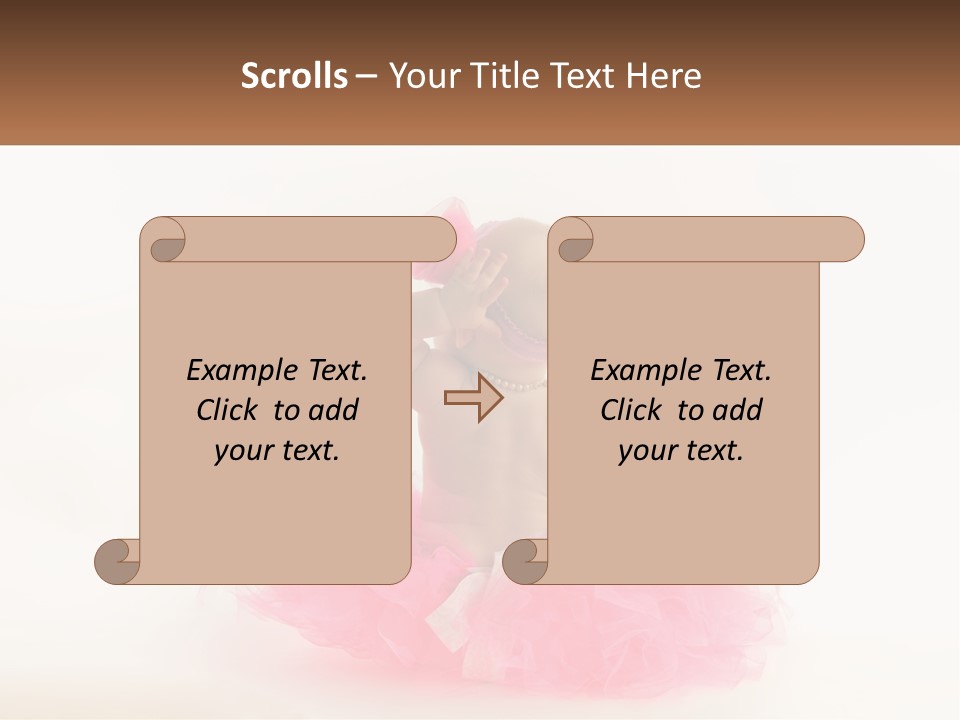 A Baby In A Pink Tutu Is Sitting On A White Surface PowerPoint Template