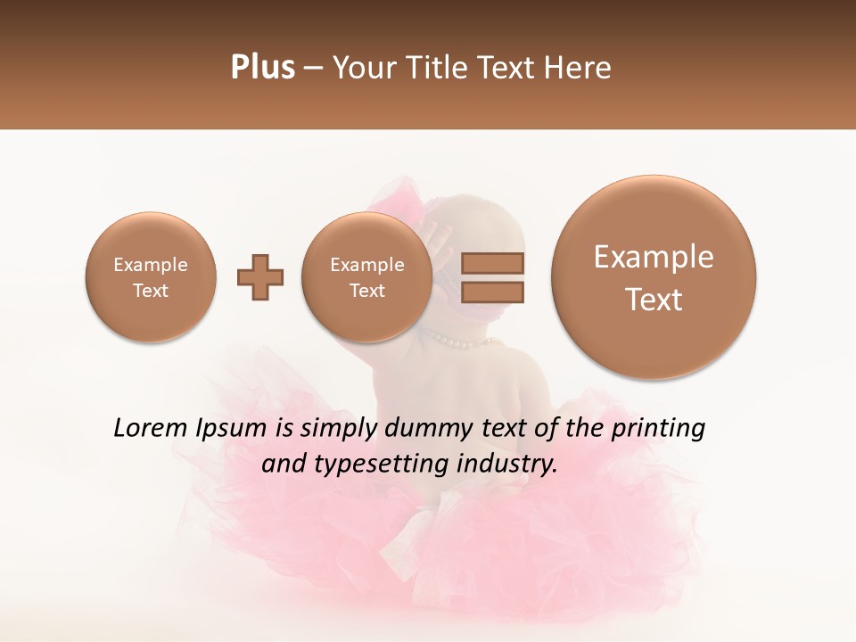 A Baby In A Pink Tutu Is Sitting On A White Surface PowerPoint Template