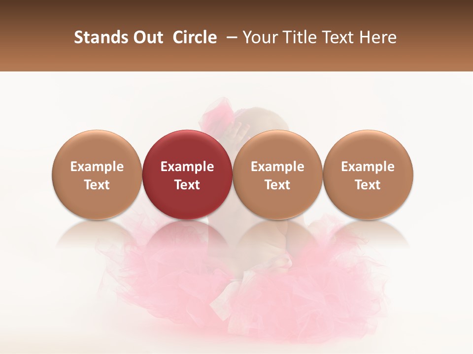 A Baby In A Pink Tutu Is Sitting On A White Surface PowerPoint Template