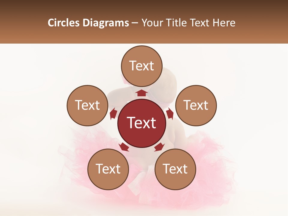 A Baby In A Pink Tutu Is Sitting On A White Surface PowerPoint Template