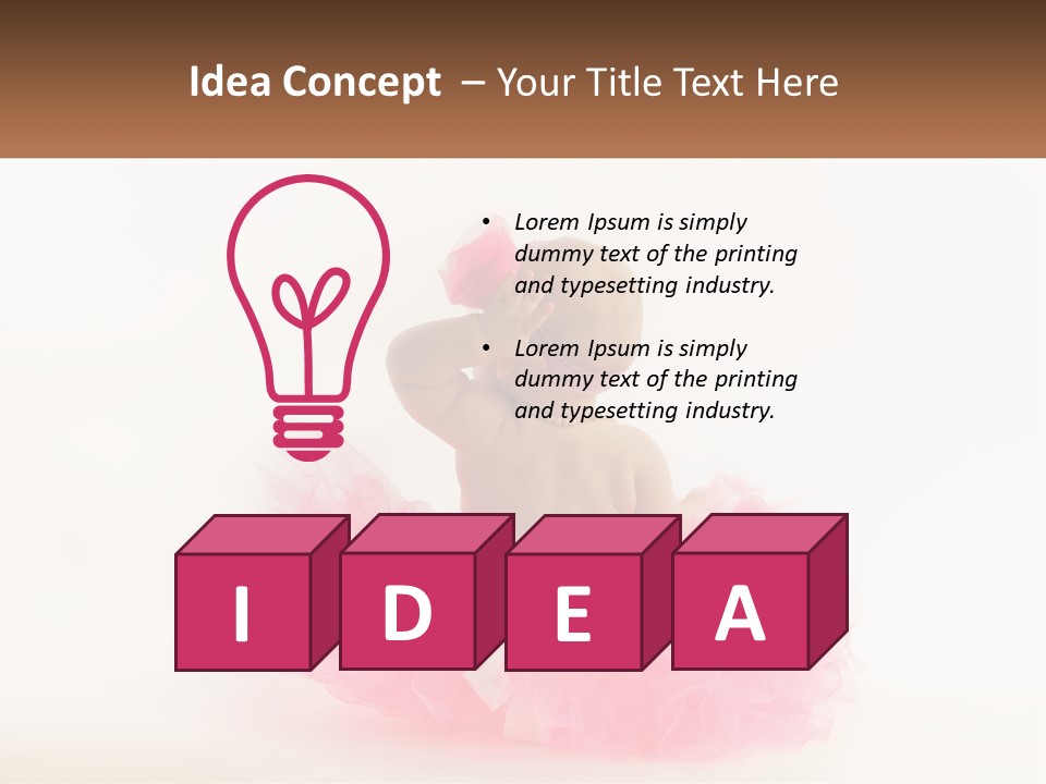 A Baby In A Pink Tutu Is Sitting On A White Surface PowerPoint Template