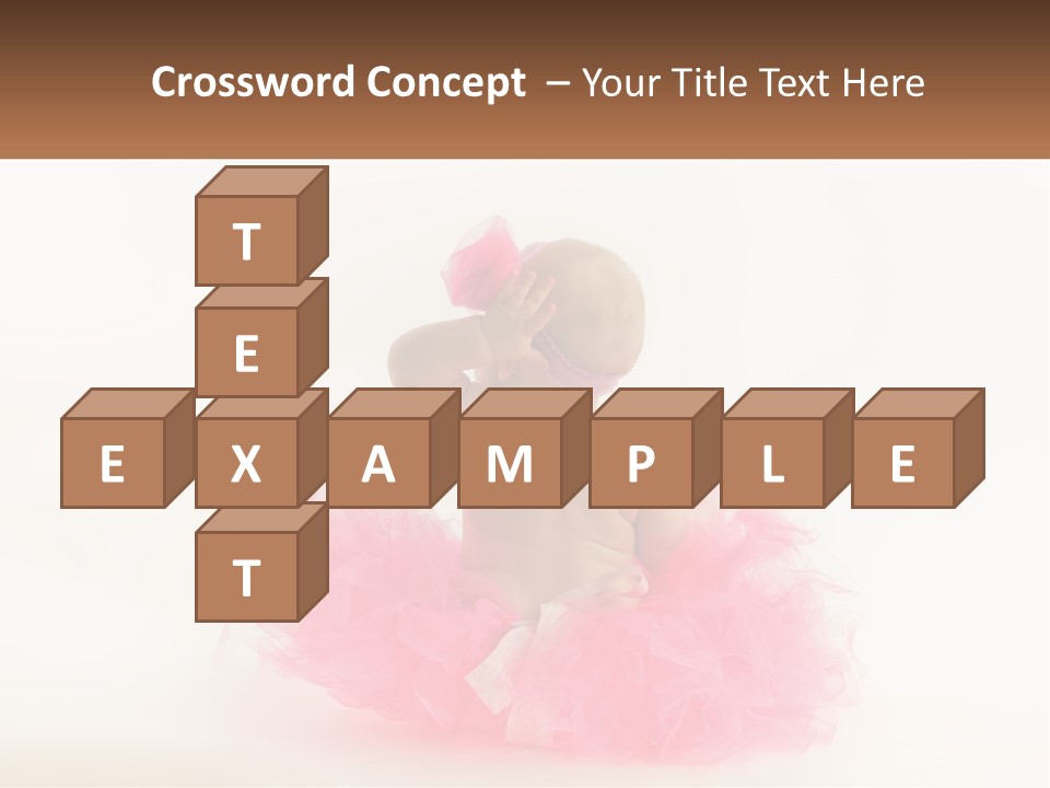 A Baby In A Pink Tutu Is Sitting On A White Surface PowerPoint Template