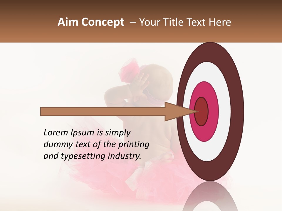 A Baby In A Pink Tutu Is Sitting On A White Surface PowerPoint Template