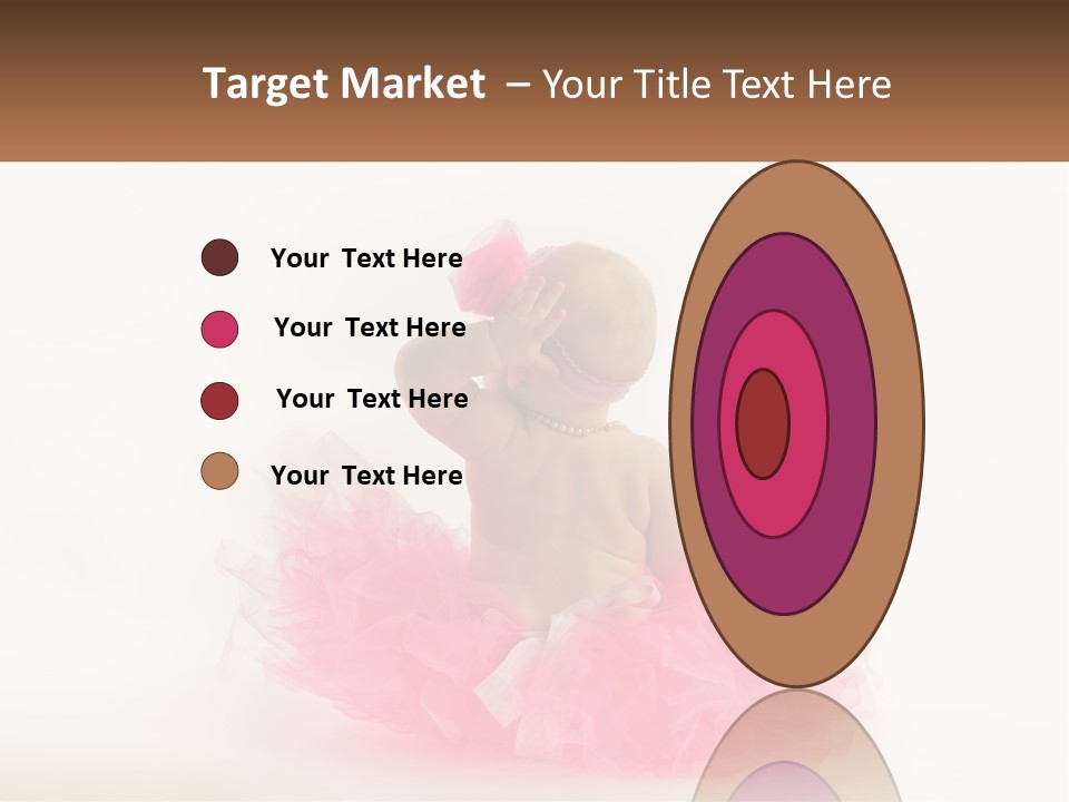 A Baby In A Pink Tutu Is Sitting On A White Surface PowerPoint Template