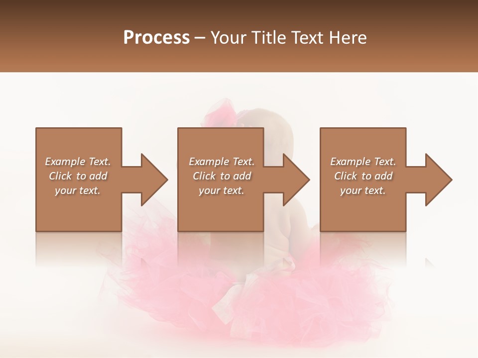A Baby In A Pink Tutu Is Sitting On A White Surface PowerPoint Template