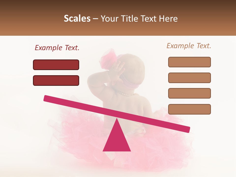 A Baby In A Pink Tutu Is Sitting On A White Surface PowerPoint Template