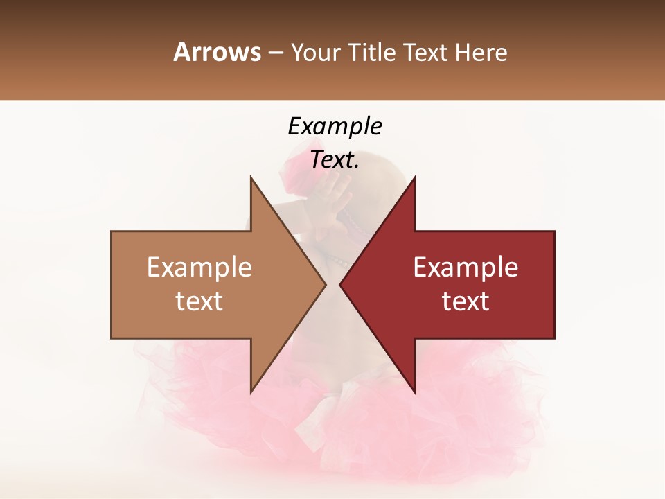 A Baby In A Pink Tutu Is Sitting On A White Surface PowerPoint Template