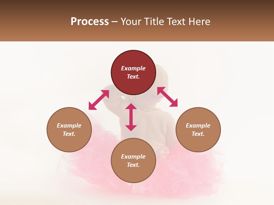 A Baby In A Pink Tutu Is Sitting On A White Surface PowerPoint Template