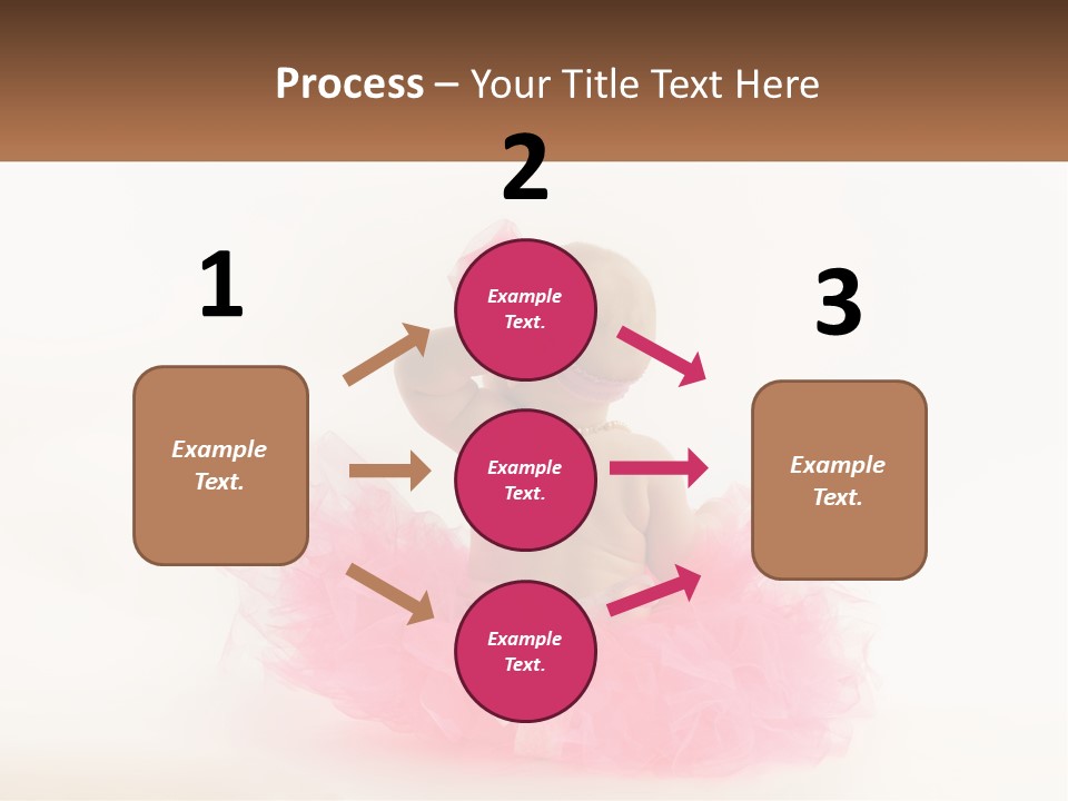 A Baby In A Pink Tutu Is Sitting On A White Surface PowerPoint Template