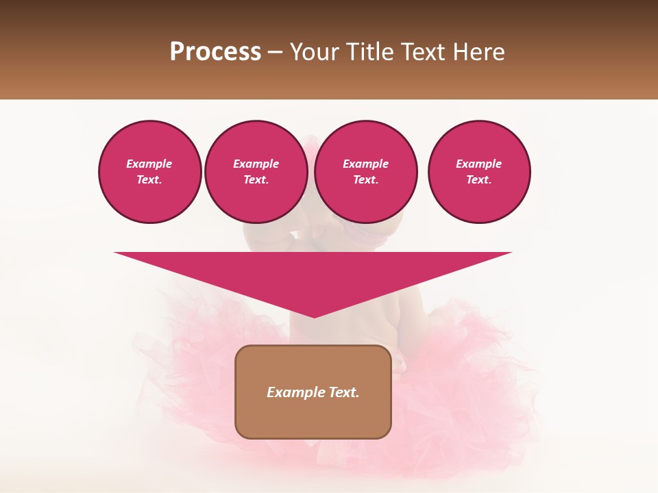 A Baby In A Pink Tutu Is Sitting On A White Surface PowerPoint Template