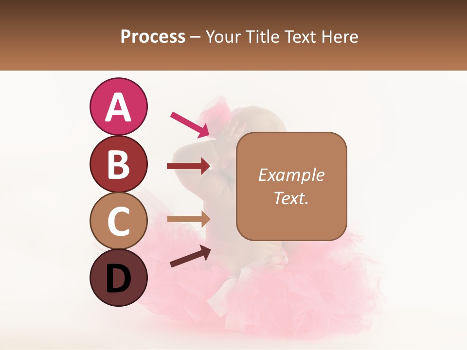 A Baby In A Pink Tutu Is Sitting On A White Surface PowerPoint Template