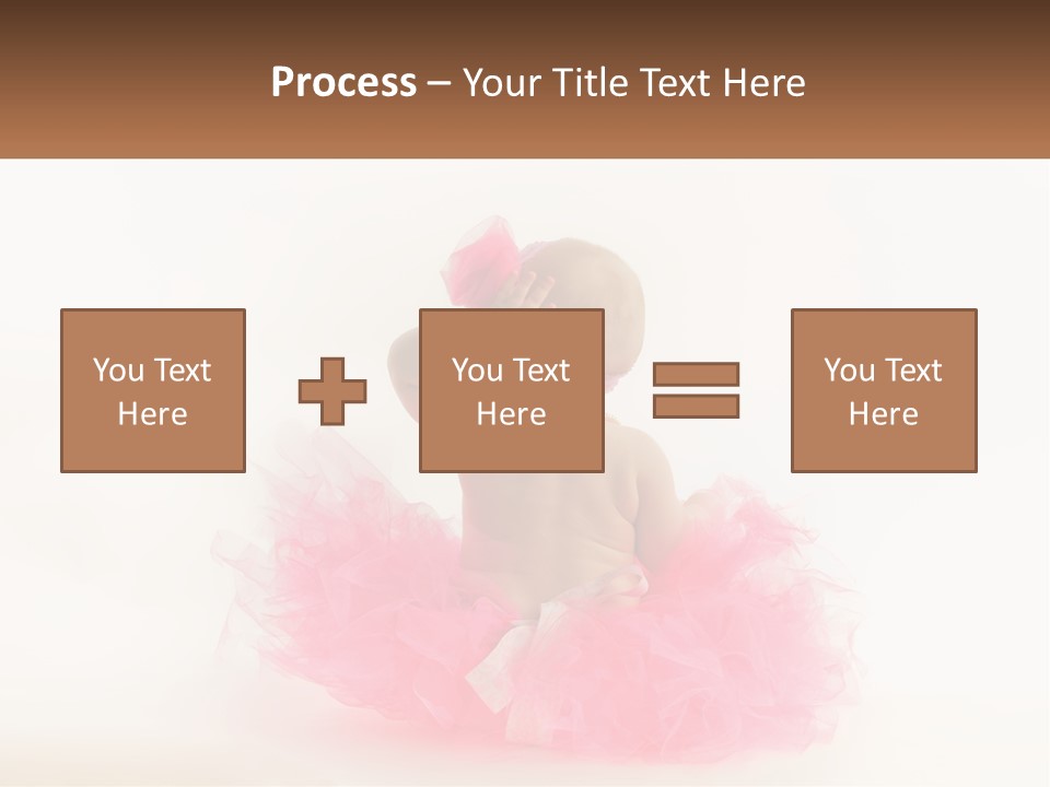A Baby In A Pink Tutu Is Sitting On A White Surface PowerPoint Template