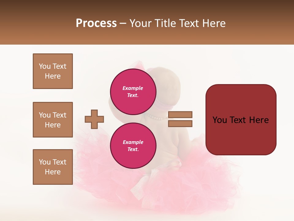 A Baby In A Pink Tutu Is Sitting On A White Surface PowerPoint Template
